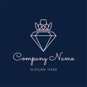 Beauty Logo Beautiful Crown and Precious Diamond logo design