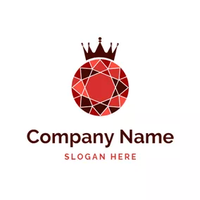 Collage Logo Beautiful Crown and Ruby Ball logo design