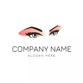 エレガントなロゴ Beautiful Eye and Eyeshadow logo design