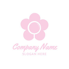 Blooming Logo Beautiful Flower Magnifier Search logo design