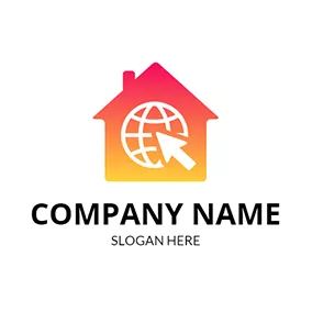 Logótipo De Website E Blogue Beautiful House and Website Icon logo design