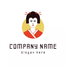 Logotipo De Sushi Beautiful Japanese Women logo design