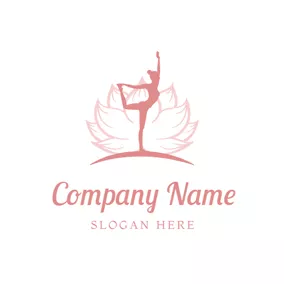 蓮ロゴ Beautiful Lotus and Yoga Woman logo design