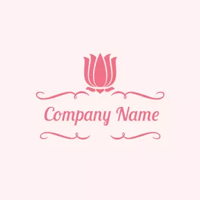 Pink Logo Beautiful Pink Lotus Flower logo design