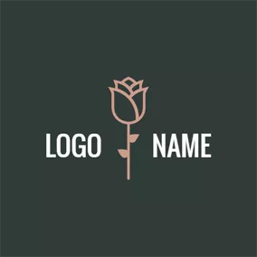 玫瑰Logo Beautiful Pink Rose Icon logo design