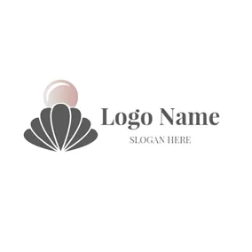 Oyster Logo Beautiful Shell and Shiny Pearl logo design