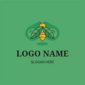 Logótipo Abelha Bee Leaves Fly Scout logo design