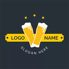 Bubbly Logo Beer Banner Vintage and Cheers logo design