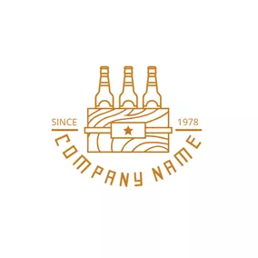 ビールのロゴ Beer Case and Beer Bottle logo design