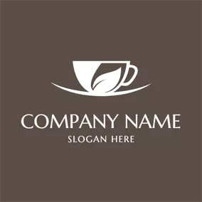 Logótipo Chá Beige and Brown Tea Cup logo design
