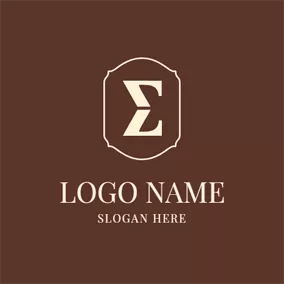 資本のロゴ Beige Frame and Sigma logo design