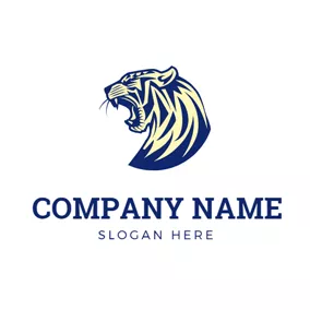 Big Logo Bellow Tiger Head logo design