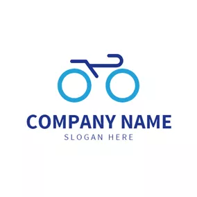 騎行 Logo Bicycle Outline and Cycling logo design