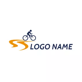 サイクリング　ロゴ Bicycle Riding and Exercise logo design
