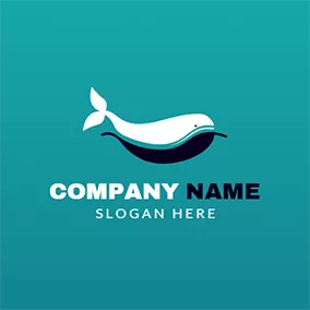 Wal Logo Big and White Whale logo design