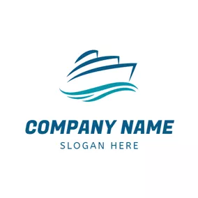 航行logo Big Blue Steamship logo design