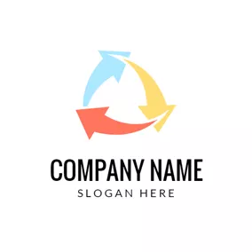 騎行 Logo Big Colorful Recycling logo design