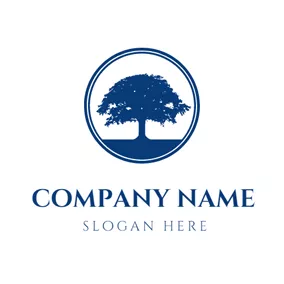 Logotipo De Medio Ambiente Big Dark Blue Tree logo design