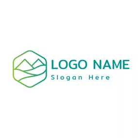 山丘 Logo Big Green Mountain logo design