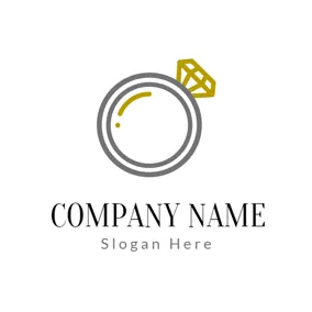 Circular Logo Big Shining Diamond Ring logo design