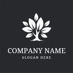 Background Logo Big White Tree logo design