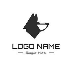 コラージュロゴ Big Wolf Geometry Abstract logo design