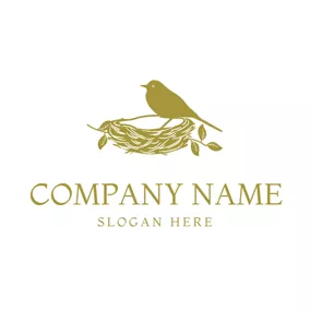 Coop Logo Bird and Bird Nest logo design