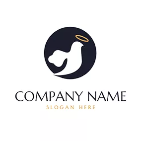 Spiritual Logo Bird Angel Circle and Halo logo design