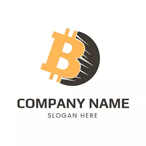 Cryptocurrency Logo Bitcoin With Shadow logo design