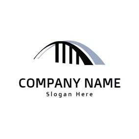 Logotipo De Puente Black and Blue Bridge logo design