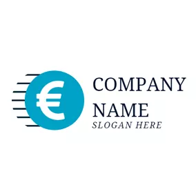 Commercial Logo Black and Blue Euro logo design