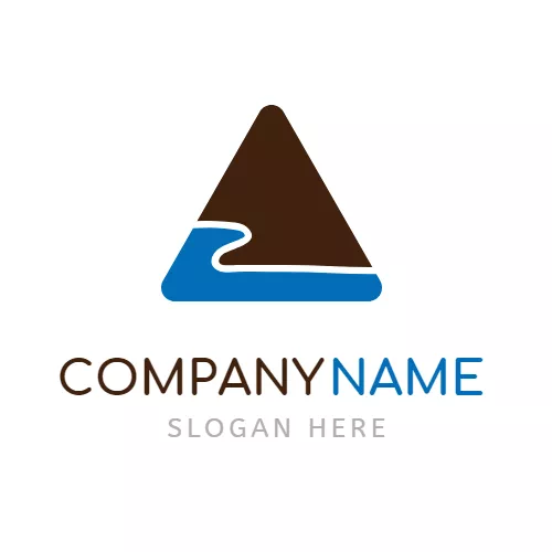Startup Logo Black and Blue Mountain logo design