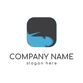 Agency Logo Black and Blue Whale logo design