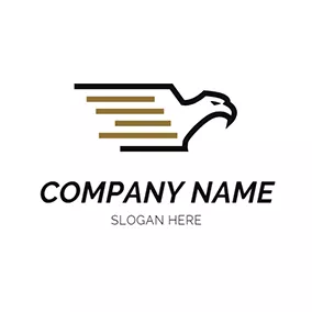 Deliver Logo Black and Brown Fly Bird logo design