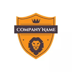 Free Logo Black and Brown Strict Lion logo design