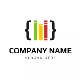 代碼logo Black and Colorful Code logo design