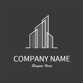 建築商logo Black and Gray High Rise logo design