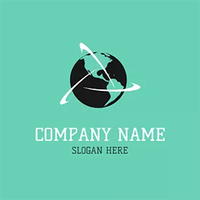 Logótipo De Negócios E Consultoria Black and Green Globe logo design