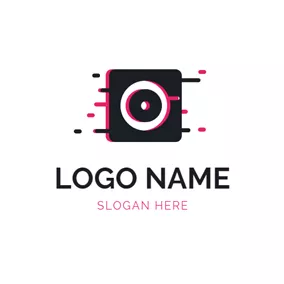 Compact Logo Black and Red Disc logo design