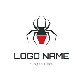 Insect Logo Black and Red Spider logo design