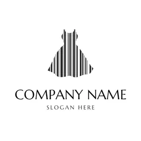 Streetwear Logo Black and White Barcode Dress logo design