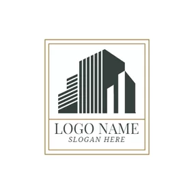 Grundstück Logo Black and White Building logo design