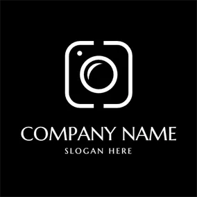 レンズロゴ Black and White Camera Lens logo design