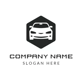 Driving Logo Black and White Car logo design