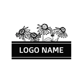 Logótipo De Ambiente Black and White Chrysanthemum logo design