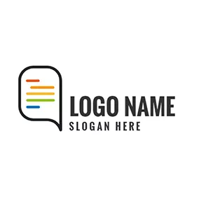 Icon Logo Black and White Dialog Box logo design