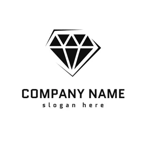 白黒ロゴ Black and White Diamond logo design
