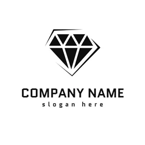 Logotipo Blanco Y Negro Black and White Diamond logo design