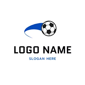 Emblem Logo Black and White Football Icon logo design
