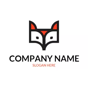 狐狸Logo Black and White Fox Head logo design